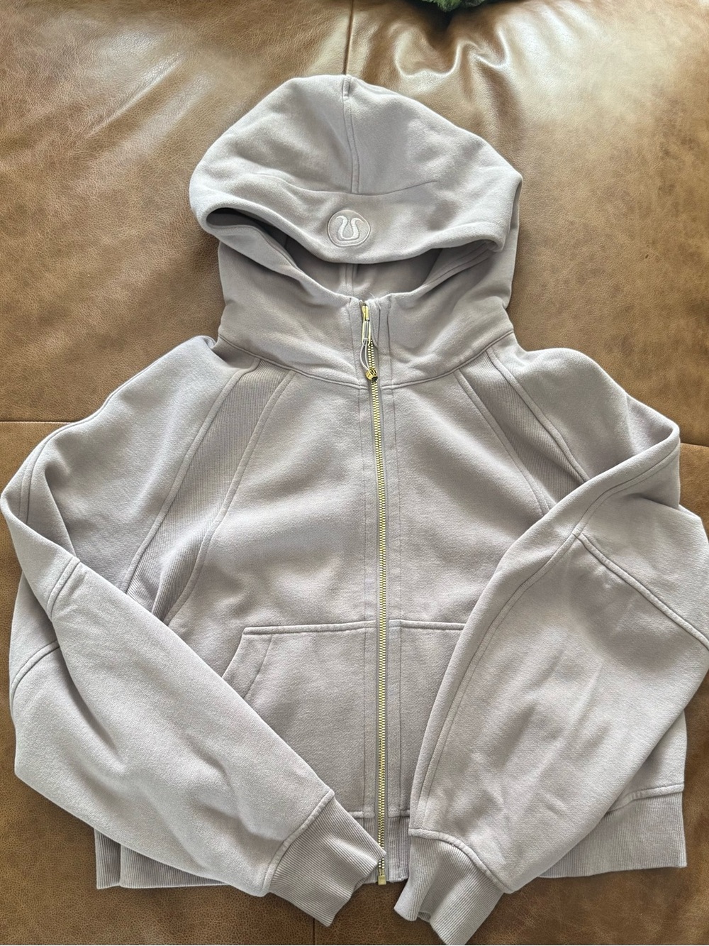 lululemon athletica Light Gray Hooded Zip Jacket + Matching Scuba Joggers
